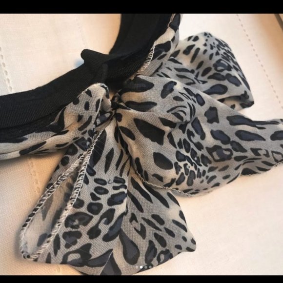 Sun Visor with a Cheetah Print Scarf Accent - Picture 2 of 4